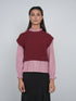 Point Ruffle Blouse in Syrah Stripe